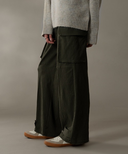 selle glant（セレグランテ）の「WIDE STRAIGHT M-47CARGO PANTS/ワイドストレートM-47カーゴパンツ（カーゴパンツ・メンズ・ブラック/カーキ・MEDIUM/SMALL/LARGE）」の16枚目の写真