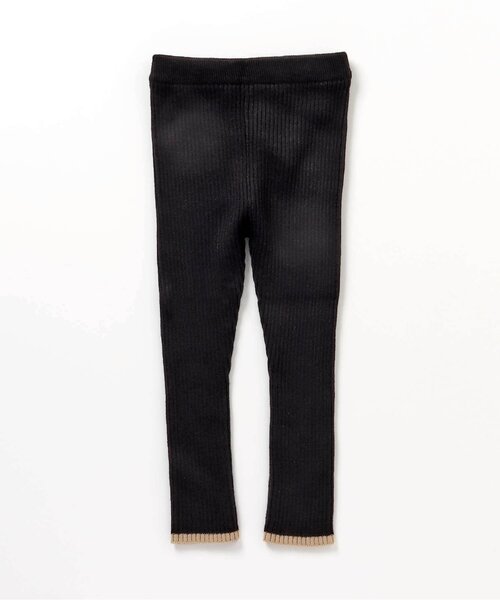 BREEZE（ブリーズ）の「もちもちリブニットレギンス（レギンス/スパッツ・キッズ・アイボリー/ベージュ/ブラック/イエロー・90/110/80/100/120/140/130）」の4枚目の写真