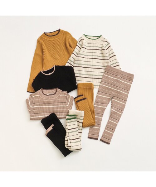 BREEZE（ブリーズ）の「もちもちリブニットレギンス（レギンス/スパッツ・キッズ・アイボリー/ベージュ/ブラック/イエロー・90/110/80/100/120/140/130）」の6枚目の写真