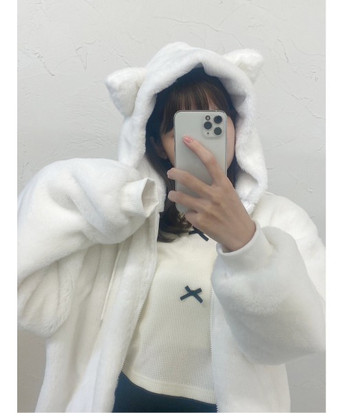 猫耳付き フェイクファー コート 楽天市場】サイコネーション 猫耳天使 しっぽ付き ファー