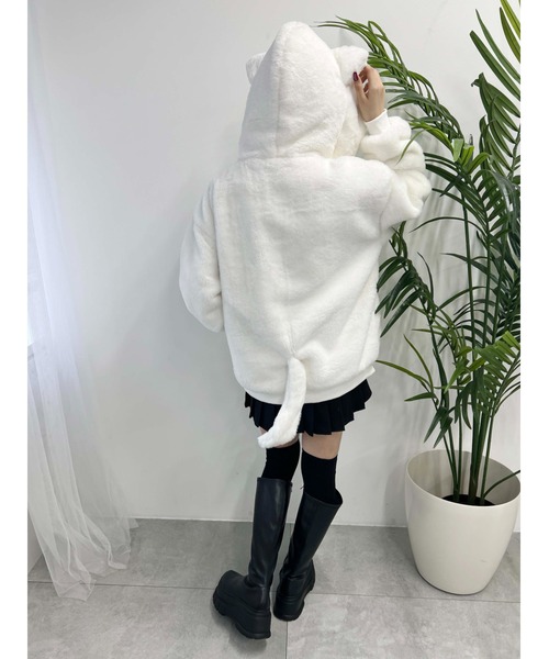 PHILLY（フィリー）の「【大人気★再販】キャットフェイクファーブルゾン（ブルゾン・レディース・ホワイト/ブルー/ブラック/グレー・FREE）」の19枚目の写真