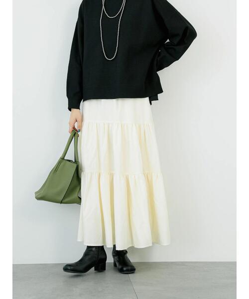 Samansa Mos2 blue（サマンサモスモスブルー）の「【Rina×blue】ティアードスカート（スカート・レディース・オフホワイト/ブラック/グレー・L/M）」の12枚目の写真