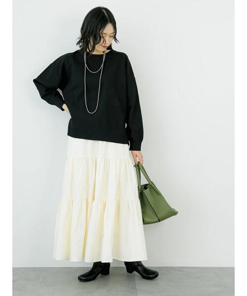 Samansa Mos2 blue（サマンサモスモスブルー）の「【Rina×blue】ティアードスカート（スカート・レディース・オフホワイト/ブラック/グレー・L/M）」の13枚目の写真