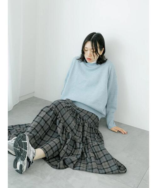 Samansa Mos2 blue（サマンサモスモスブルー）の「【Rina×blue】ティアードスカート（スカート・レディース・オフホワイト/ブラック/グレー・L/M）」の19枚目の写真