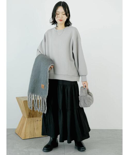 Samansa Mos2 blue（サマンサモスモスブルー）の「【Rina×blue】ティアードスカート（スカート・レディース・オフホワイト/ブラック/グレー・L/M）」の22枚目の写真