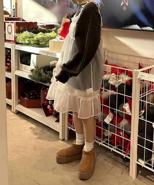 Alley by w closet（アリーバイダブルクローゼット）の「【Alley】リボンプルオーバー（スウェット・レディース・チャコールグレー/ホワイト・FREE）」の17枚目の写真