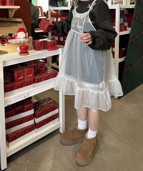 Alley by w closet（アリーバイダブルクローゼット）の「【Alley】リボンプルオーバー（スウェット・レディース・チャコールグレー/ホワイト・FREE）」の20枚目の写真