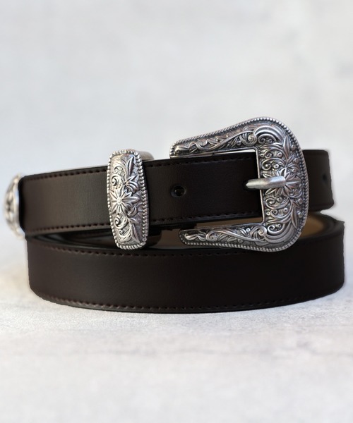 ８(eight)（エイト）の「25mmウエスタンベルト（ベルト・メンズ・ブラック/ダークブラウン・FREE）」の2枚目の写真