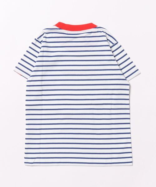 CONVERSE（コンバース）の「CONVERSE/コンバース　ボーダーTシャツ（Tシャツ/カットソー・キッズ・オフホワイト/グリーン/ピンク・110/120/130）」の4枚目の写真