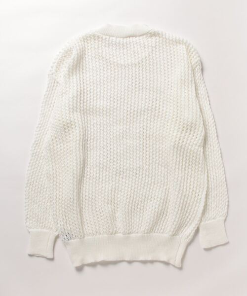 aimoha（アイモハ）の「aimoha men MESH KNIT PULLOVER メッシュニット プルオーバー (SS)（ニット/セーター・メンズ・オフホワイト/グレー/ブラック・X-LARGE/XX-LARGE/MEDIUM/XXX-LARGE/LARGE）」の4枚目の写真