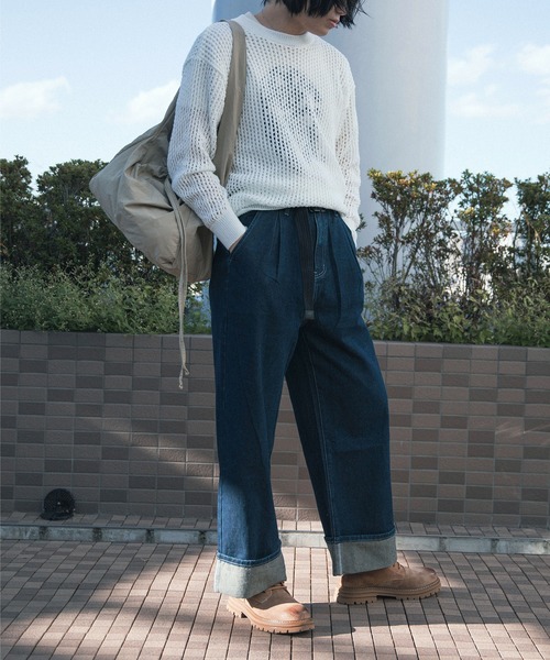 aimoha（アイモハ）の「aimoha men MESH KNIT PULLOVER メッシュニット プルオーバー (SS)（ニット/セーター・メンズ・オフホワイト/グレー/ブラック・X-LARGE/XX-LARGE/MEDIUM/XXX-LARGE/LARGE）」の5枚目の写真