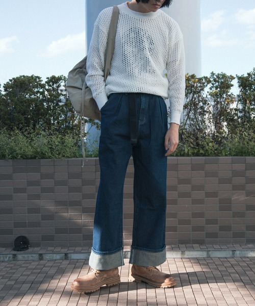 aimoha（アイモハ）の「aimoha men MESH KNIT PULLOVER メッシュニット プルオーバー (SS)（ニット/セーター・メンズ・オフホワイト/グレー/ブラック・X-LARGE/XX-LARGE/MEDIUM/XXX-LARGE/LARGE）」の6枚目の写真