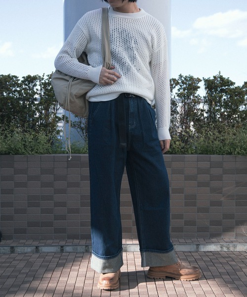aimoha（アイモハ）の「aimoha men MESH KNIT PULLOVER メッシュニット プルオーバー (SS)（ニット/セーター・メンズ・オフホワイト/グレー/ブラック・X-LARGE/XX-LARGE/MEDIUM/XXX-LARGE/LARGE）」の7枚目の写真