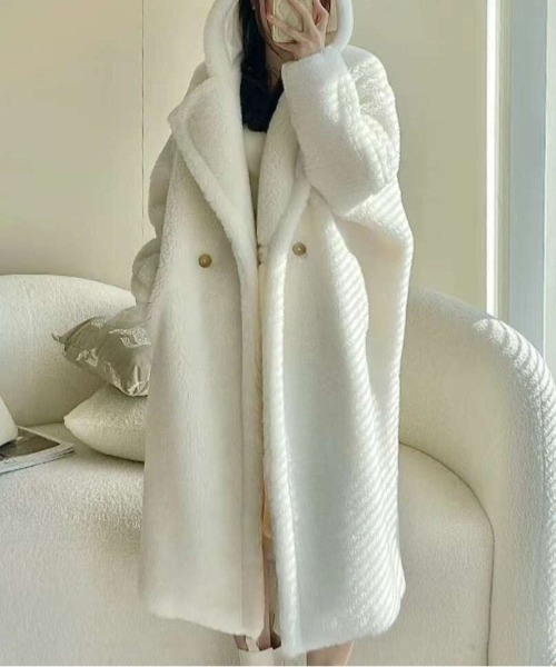 セール】フード付きオーバーサイズボアコート（モッズコート）｜N.s