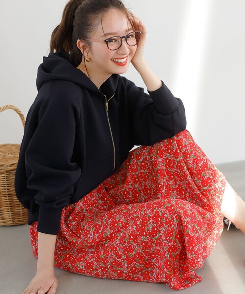 【セール】プランタンプリント フレアスカート（スカート）｜組曲（クミキョク）