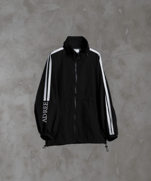 adree(アドリー)の「double line logo sleeve blouson/ダブルロゴスリーブブルゾン(ナイロンジャケット・レディース・ブラック/ホワイト・FREE)」の13枚目の写真