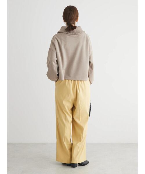 Green　Parks（グリーンパークス）の「・ELENCARE　DUE　スエードポンチハーフZIP（Tシャツ/カットソー・レディース・グレイッシュベージュ/モカ/チャコールグレー/アイボリー・FREE）」の9枚目の写真