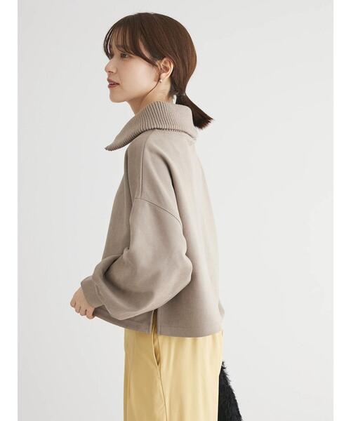 Green　Parks（グリーンパークス）の「・ELENCARE　DUE　スエードポンチハーフZIP（Tシャツ/カットソー・レディース・グレイッシュベージュ/モカ/チャコールグレー/アイボリー・FREE）」の11枚目の写真