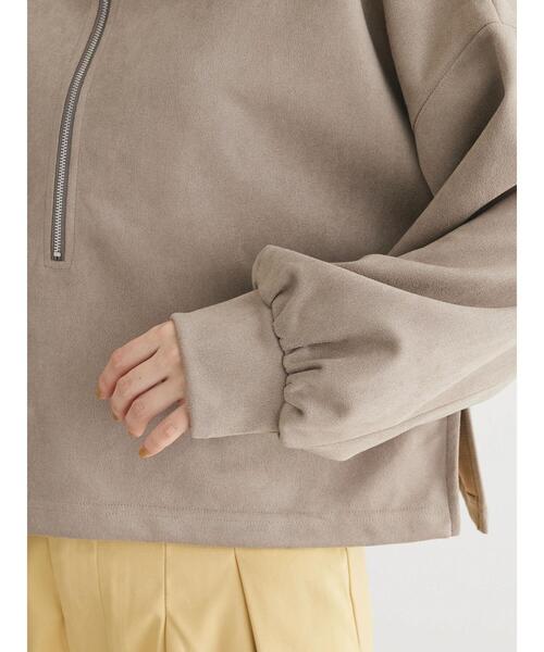 Green　Parks（グリーンパークス）の「・ELENCARE　DUE　スエードポンチハーフZIP（Tシャツ/カットソー・レディース・グレイッシュベージュ/モカ/チャコールグレー/アイボリー・FREE）」の14枚目の写真