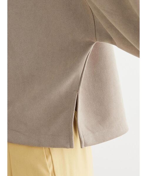 Green　Parks（グリーンパークス）の「・ELENCARE　DUE　スエードポンチハーフZIP（Tシャツ/カットソー・レディース・グレイッシュベージュ/モカ/チャコールグレー/アイボリー・FREE）」の15枚目の写真