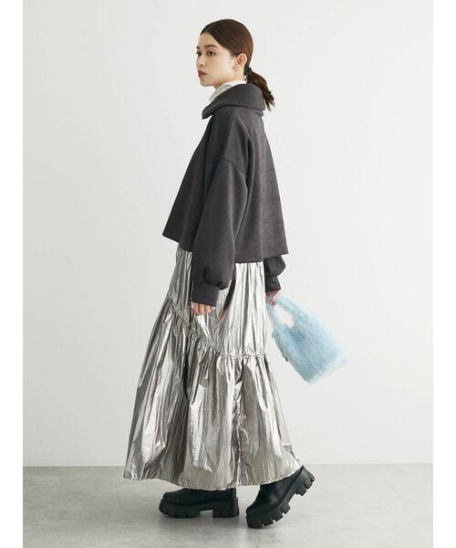 Green　Parks（グリーンパークス）の「・ELENCARE　DUE　スエードポンチハーフZIP（Tシャツ/カットソー・レディース・グレイッシュベージュ/モカ/チャコールグレー/アイボリー・FREE）」の20枚目の写真