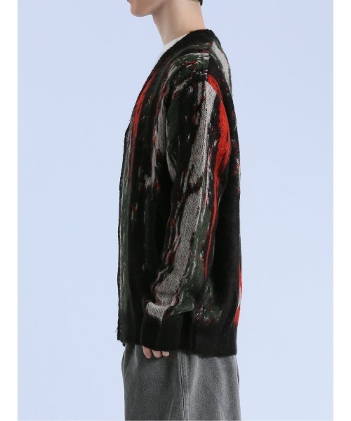 semantic design（セマンティックデザイン）の「【オーバーサイズ】セマンティックデザイン モヘアタッチ ムラ Vネック ニットカーディガン（カーディガン/ボレロ・メンズ・ブラック/ライトグレー・MEDIUM/LARGE）」の17枚目の写真