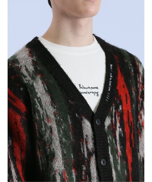 semantic design（セマンティックデザイン）の「【オーバーサイズ】セマンティックデザイン モヘアタッチ ムラ Vネック ニットカーディガン（カーディガン/ボレロ・メンズ・ブラック/ライトグレー・MEDIUM/LARGE）」の19枚目の写真