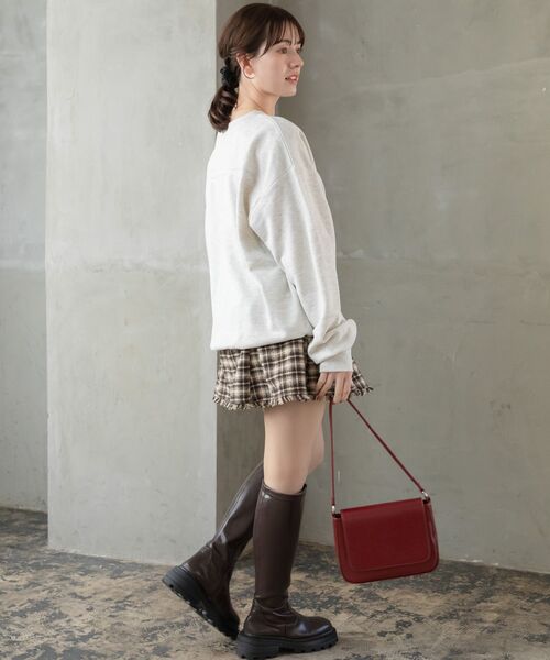 RETRO GIRL（レトロガール）の「BIG刺繍トレーナー（スウェット・レディース・レッド/ホワイト系その他/チャコールグレー・FREE）」の10枚目の写真