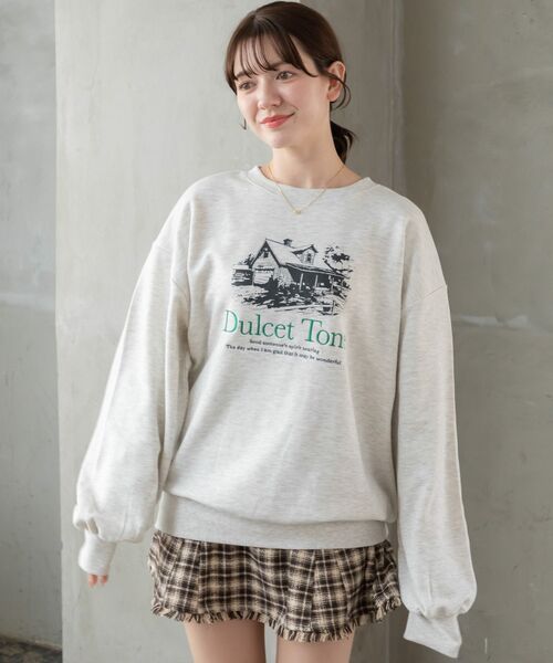 RETRO GIRL（レトロガール）の「BIG刺繍トレーナー（スウェット・レディース・レッド/ホワイト系その他/チャコールグレー・FREE）」の4枚目の写真