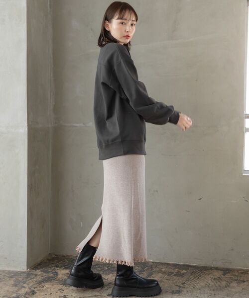 RETRO GIRL（レトロガール）の「BIG刺繍トレーナー（スウェット・レディース・レッド/ホワイト系その他/チャコールグレー・FREE）」の18枚目の写真