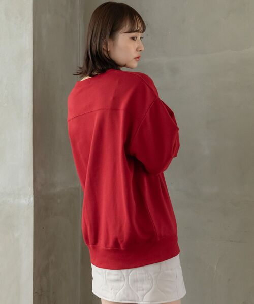 RETRO GIRL（レトロガール）の「BIG刺繍トレーナー（スウェット・レディース・レッド/ホワイト系その他/チャコールグレー・FREE）」の22枚目の写真