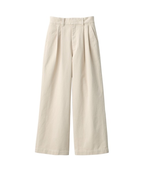 新品タグ付き　MUJI Labo 綿混タックワイドパンツ 64 新品・タグ付き＊MUJI Labo 綿混タックワイドパンツ 64 婦人 綿
