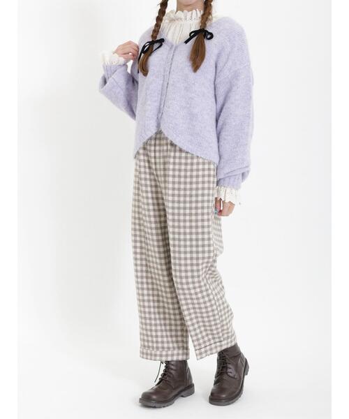 Samansa Mos2（サマンサ モスモス）の「センタープレスロールアップパンツ（その他パンツ・レディース・ブラック/キナリ/ベージュ/グレー・F）」の7枚目の写真