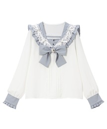 ハートリボンたっぷりフリルセーラーブラウス