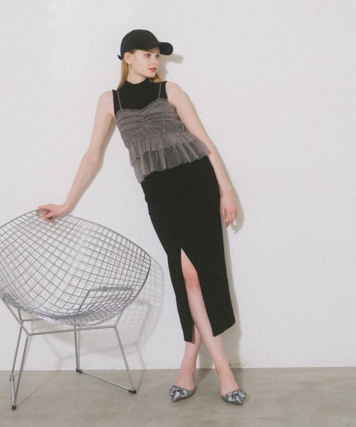 ECREL（エクレール）の「ハイウエストタイトスカート（スカート・レディース・ブラック/アイボリー・FREE）」の9枚目の写真