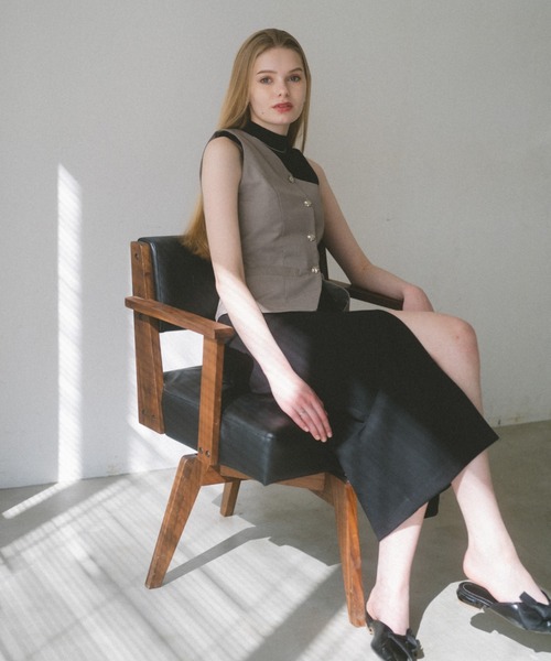 ECREL（エクレール）の「ハイウエストタイトスカート（スカート・レディース・ブラック/アイボリー・FREE）」の3枚目の写真