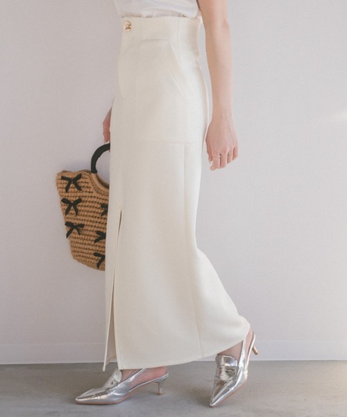 ECREL（エクレール）の「ハイウエストタイトスカート（スカート・レディース・ブラック/アイボリー・FREE）」の12枚目の写真