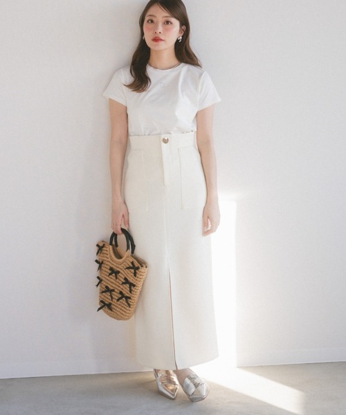 ECREL（エクレール）の「ハイウエストタイトスカート（スカート・レディース・ブラック/アイボリー・FREE）」の10枚目の写真