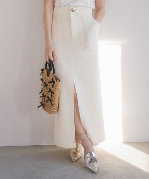 ECREL（エクレール）の「ハイウエストタイトスカート（スカート・レディース・ブラック/アイボリー・FREE）」の22枚目の写真