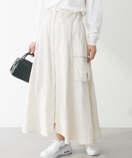 Sugar spoon（シュガースプーン）の「・SUGAR　SPOON　ミリタリーフレアスカート（スカート・レディース・アイボリー/ブラック/カーキ・FREE）」の2枚目の写真