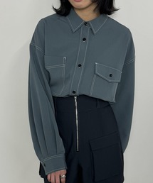配色ステッチルーズCPOシャツ