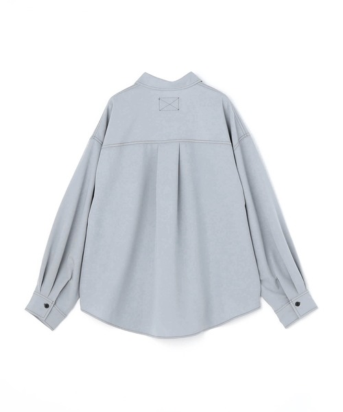 NICOLE CLUB(ニコル クラブ)の「配色ステッチルーズCPOシャツ(シャツ/ブラウス・レディース・ブラック/サックスブルー/ブルー/チャコール・MEDIUM)」の8枚目の写真