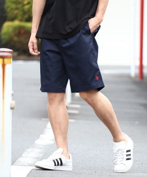 U.S. POLO ASSN.（ユーエスポロアッスン）の「【U.S. POLO ASSN./ユーエスポロアッスン】 ダブルホースマン刺繍 TCツイル イージーショートパンツ（その他パンツ・メンズ・ブラック/ダークグリーン/ベージュ/ネイビー・LL/L/M）」の4枚目の写真