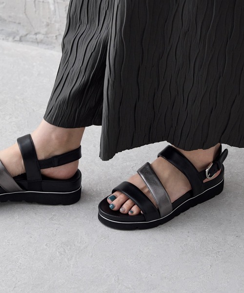 HIMIKO（ヒミコ）の「【Made in Japan】フットベットスポーツサンダル/641217（サンダル・レディース・グリーン/ライトグレー/アイボリー/ブラック・24.0cm/23.5cm/23.0cm/22.5cm/24.5cm/25.5cm/25.0cm/22.0cm/21.5cm）」の3枚目の写真