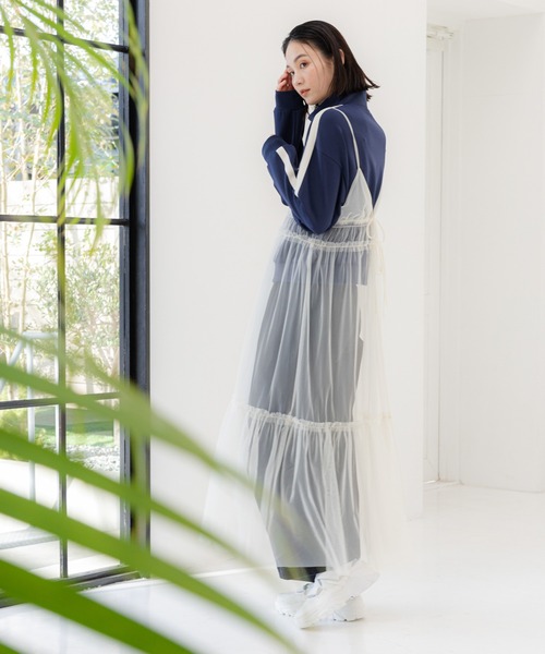 LAKOLE(ラコレ)の「チュールキャミワンピース / 102233(ワンピース・レディース・チャコールグレー/ライトブルー/アイボリー/ブラック/ライトグレー/その他1/その他9・SMALL/MEDIUM/FREE)」の12枚目の写真