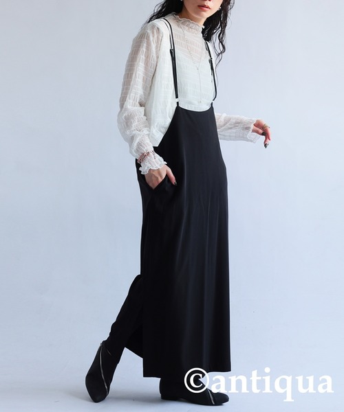 antiqua(アンティカ)の「シャーリングシアートップス(Tシャツ/カットソー・レディース・ブラック/ブラウン系その他/ホワイト/グリーン・FREE)」の13枚目の写真