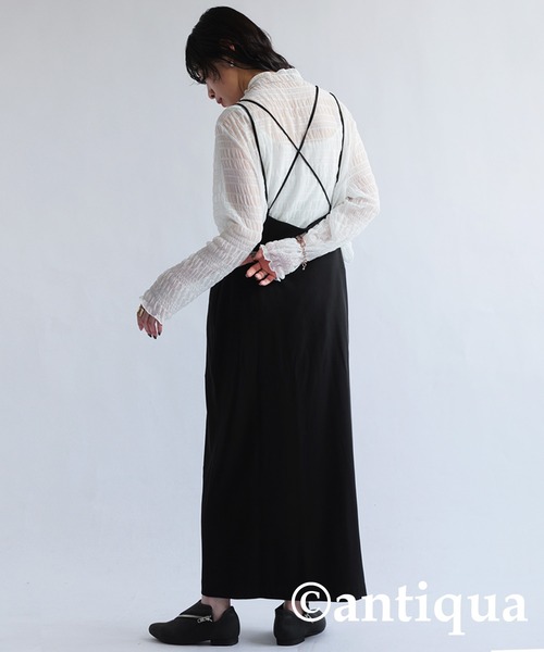 antiqua(アンティカ)の「シャーリングシアートップス(Tシャツ/カットソー・レディース・ブラック/ブラウン系その他/ホワイト/グリーン・FREE)」の15枚目の写真