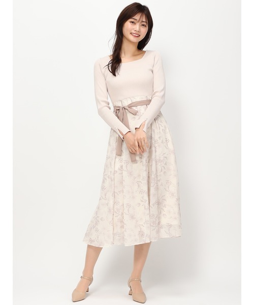 MISCH MASCH(ミッシュマッシュ)の「フラワーニットドッキングワンピース/MM417406(ワンピース・レディース・ブルー/ベージュ・S/M)」の15枚目の写真