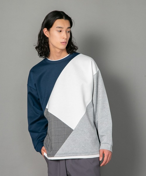 Blue Standard (ブルースタンダード)の「【BLUE STANDARD/ブルースタンダード】 ダンボール フェイクレイヤード切り替えクルーネック(Tシャツ/カットソー・メンズ・オフホワイト/グリーン/ブラック/ブルー・X-LARGE/LARGE/MEDIUM)」の16枚目の写真