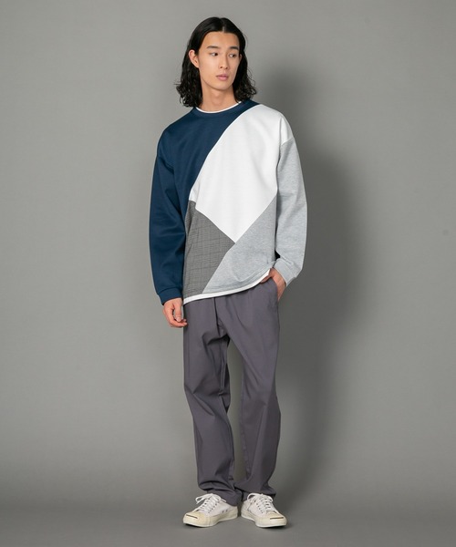 Blue Standard (ブルースタンダード)の「【BLUE STANDARD/ブルースタンダード】 ダンボール フェイクレイヤード切り替えクルーネック(Tシャツ/カットソー・メンズ・オフホワイト/グリーン/ブラック/ブルー・X-LARGE/LARGE/MEDIUM)」の17枚目の写真